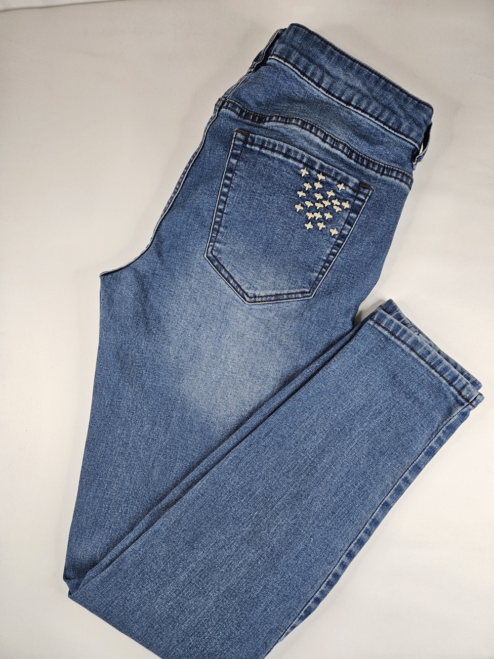 Women's Skinny Blue Jeans with Accents